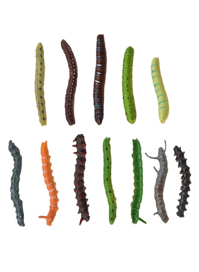 IMIKEYA 24pcs Plastic Caterpillar Figurines - Realistic Fake Worms for Halloween Decor and Play - Image 1